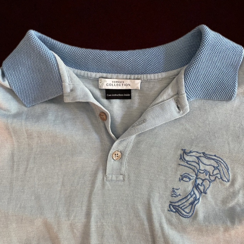 Versace Collection Blue Polo Shirt